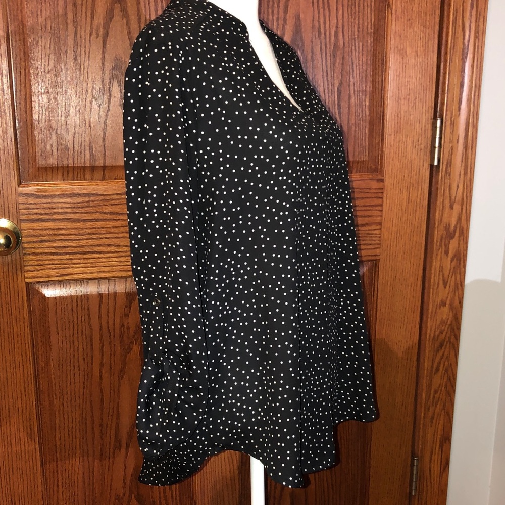 Lush Black and White Dotted Blouse - Picture 9 of 11